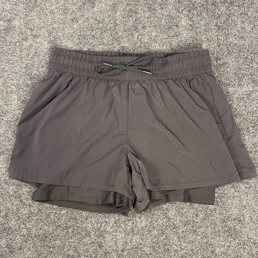 Spyder Active Women's Running Shorts Size M Black 2-in-1 Athletic Layered